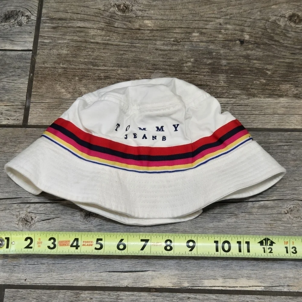 Tommy Jeans White and Colorful Stripes Y2K Bucket Hat - Picture 3 of 8